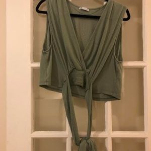 Zara Green Wrap-Around Tank (Women's / Large)